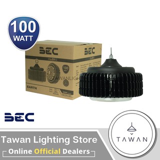 [รับประกัน 2 ปี]BEC โคมไฟไฮเบย์แอบอีดี 100วัตต์ แสงขาว High Bay 100W Daylight 6500K รุ่น Earth