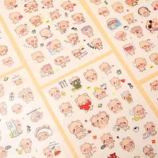 Sticker Decorate DIY สติ๊กเกอร์ตกแต่งสมุดบันทึก ไดอารี่ PVC ใส และกันน้ำ SET 6 / 8 / 10 แผ่น