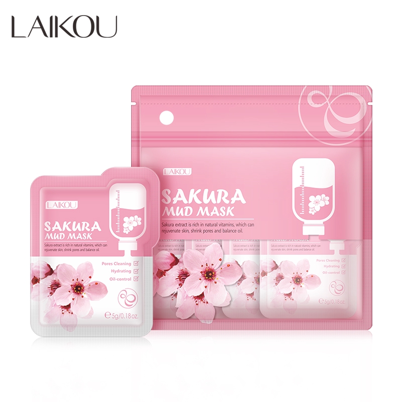Laikou Matcha มาส์กโคลนทําความสะอาดผิวหน้าควบคุมความมันลดสิว 12 ชิ้น.