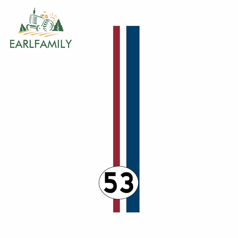 Earlfamily 13 ซม.Herbie The Love Bug 53 รถสติกเกอร ์ ประตูรถแล ็ ปท ็ อปตู ้ เย ็ นกันน ้ ําไวนิลรูปลอกเหมาะสําหรับแบนและเรียบทําความสะอาดพื ้ นผิว
