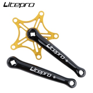 Litepro 130BCD จานหน้าจักรยาน อะลูมิเนียมอัลลอย ทรงสี่เหลี่ยม น้ําหนักเบา 366 กรัม สําหรับรถจักรยานแบบพับ