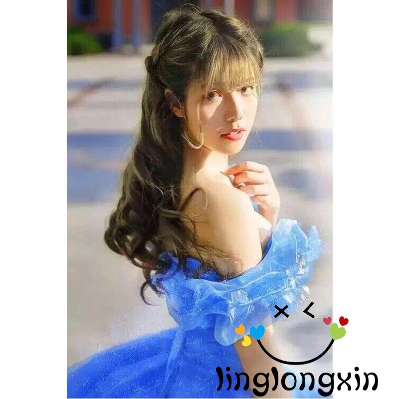 ASG-2015 New Movie Scarlett Sandy Princess Dress blue Cinderella Costume Adult VrEN #4
