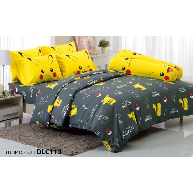 ผ้าปูที่นอน + ผ้านวม เบ็นเท็น Pokemon Spongebob Ben10 โปเกม่อน by Tulip Delight Pikachu
