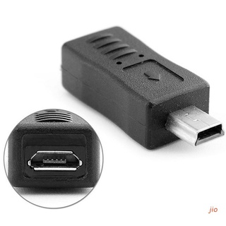 Jio อะแดปเตอร์แปลงสายชาร์จ Micro USB ตัวเมีย เป็น Mini USB ตัวผู้ สีดํา