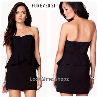 Forever21: Black Sweet Heart Peplum Dress