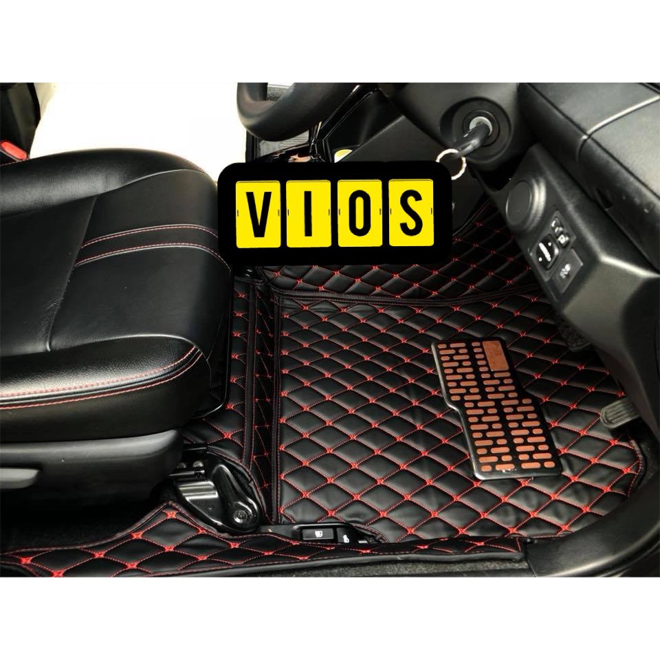 VIOS โตโยต้า วีออส 🔥 พรมหนัง6D สั่งตัดเข้ารูปตรงรุ่น 🔥  พรมปูพื้นรถเต็มคันห้องโดยสาร แจ้งปีในแชทค่ะ