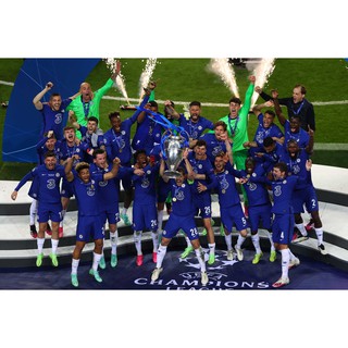 โปสเตอร์ Chelsea เชลซี Champions แชมป์ 2020 2021 poster ฟุตบอล Football โปสเตอร์ฟุตบอล ตกแต่งผนัง รูปติดห้อง ของแต่งห้อง