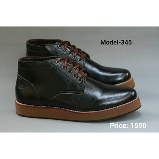 Firststepsince รองเท้าหนังแท้ Model-345สีดำ