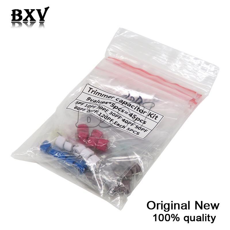45pcs Variable Trimmer Capacitor ชุดสารพัน JML06 5pf 10pf 20pf 30pf 40pf 50pf 60pf 70pf 120pf ตัวเก็