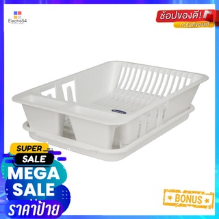 ที่คว่ำจานพลาสติก MICRON 5506W สีขาวPLASTIC DISH DRAINER MICRON 5506W WHITE