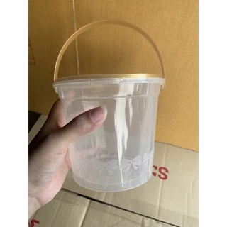 (แพค20ใบ)ถังกลมใส่ขนม กระปุกใส่ขนม ฝาเซฟตี้ซีล ถังมีหู ฝาทอง 280ml 450 ml และ 1000 ml