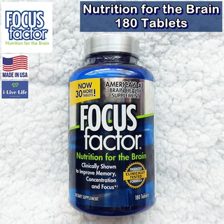 วิตามินและแร่ธาตุ 23 ชนิด เพิ่มความจำ สมาธิ และโฟกัส Nutrition for the Brain 180 Tablets - Focus Factor