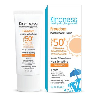 Kindness Freedom Invisible Water Fresh SPF50+ PA+++ ไคนด์เนส ฟรีดอม อินวิซิเบิล วอเทอร์ เฟรช ครีมกันแดด 30ml.