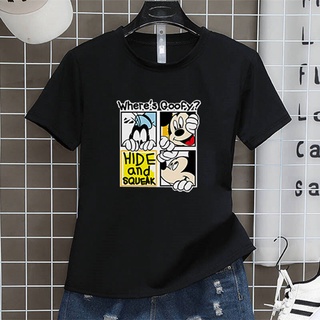 ยอดฮิต เสื้อแขนสั้น เสื้อหญิงและชาย เสื้อคู่ เสื้อทีเชิร์ตเสื้อยืดคอกลมแฟชั่นunisex ลายแฟชั่น ลายการ์ตูน Mickey Mouse