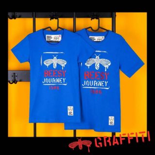 Beesy เสื้อยืดชาย/หญิง รุ่น Graffiti สีฟ้า (ราคาต่อตัว)