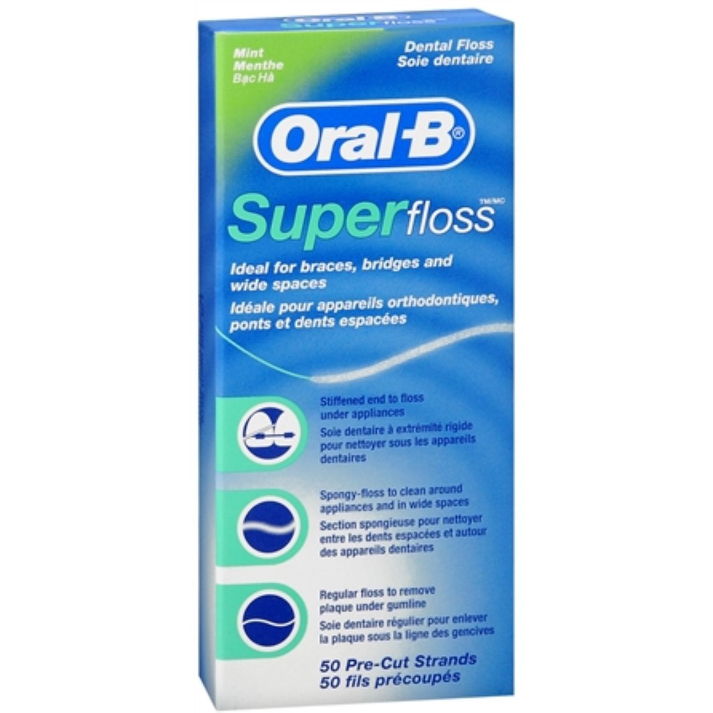 พร้อมส่ง ไหมขัดฟัน จัดฟัน super floss Oral B