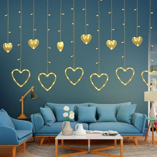 ไฟตกแต่ง LED ไฟประดับ ไฟม่าน หัวใจ  ไฟกระพริบ ปีใหม่ แบบเสีย…