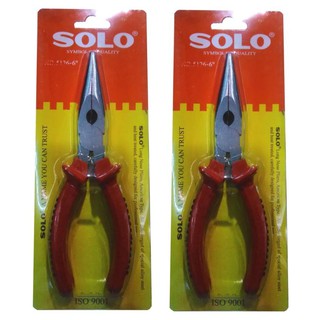 ﻿SOLO คีมปากแหลม คีมล็อค คีมยึดจับปากแหลม คีมล็อคปากแหลม ทรงอเมริกา 6 นิ้ว x 2 อัน รุ่น No 5126-6"