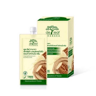 De Leaf Thanaka Extra Moisturizing &amp; Whitening Cream  (1 กล่องมี 6 ซอง)