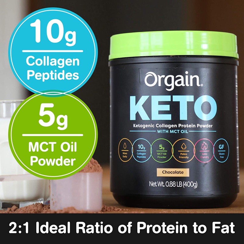 NEW Orgain, Keto, Ketogenic Collagen Protein Powder with MCT Oil