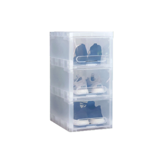 โปรโมชั่น Flash Sale : Super Lock กล่องรองเท้า แพ็ก 6 กล่อง สีใส รุ่น Super Box 5660 พลาสติกแข็ง ใส่รองเท้าได้ทุกขนาด