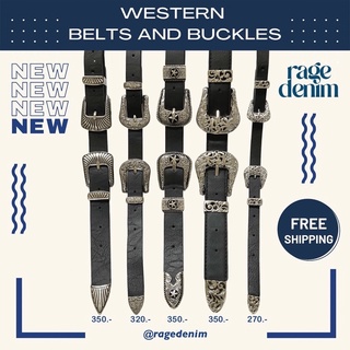 เข็มขัดแฟชั่น Western Belt and Double buckles