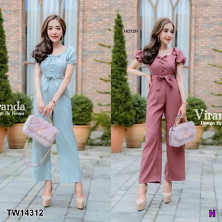 QA14312👚Jumpsuit จั๊มสูทขายาว👖