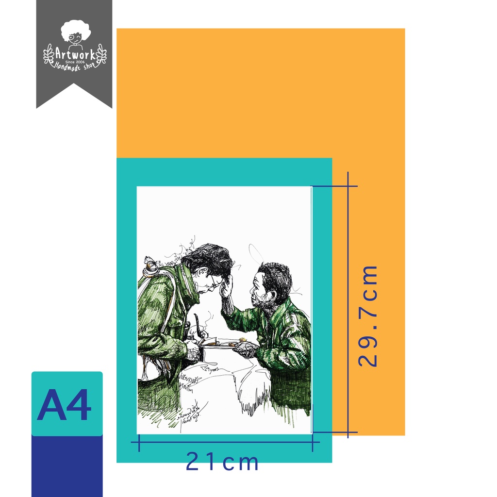 ภาพวาด หัวหน้าสืบ นาคะเสถียร Sueb03 (ภาพพิมพ์ดิจิตอล ปริ้นท์เลเซอร์ บนกระดาษร้อยปอนด์)