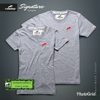 rudedog  เสื้อคอกลม หญิง รุ่น signature สี สโนว์ดำ