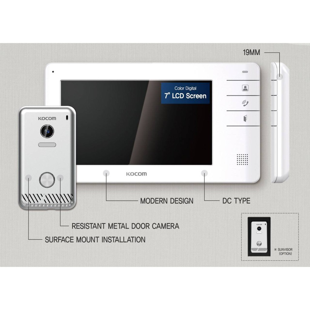 Kocom KC-S81MU+KVC-S701EBC VDO Door Phone จอ 7 นิ้ว จำหน่ายโดย iSystem