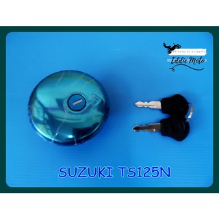 SUZUKI TS125N FUEL TANK CAP "CHROME" with KEY SET // ฝาถังน้ำมัน ชุบโครเมี่ยม พร้อม ลูกกุญแจ สินค้าคุณภาพดี