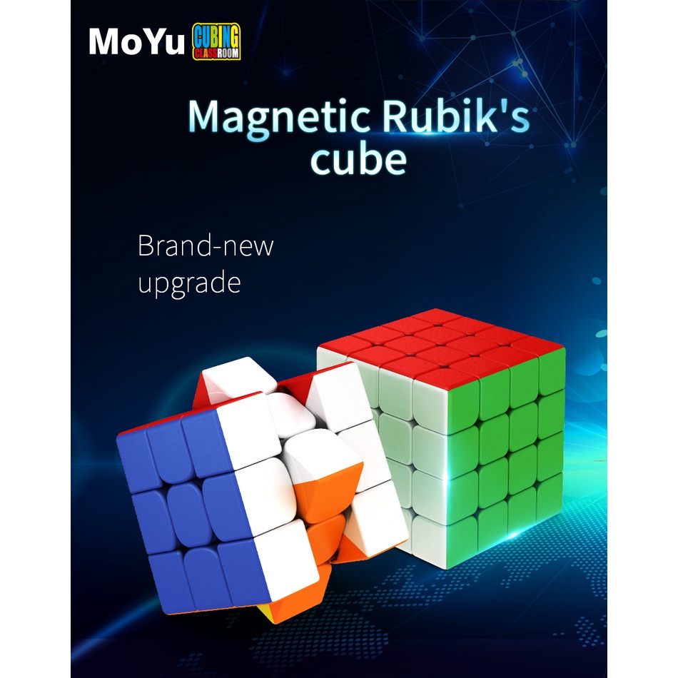 Moyu RS4M 2020 รูบิคแม่เหล็ก 4x4x4 4x4 ความเร็วเรียบ ทนทาน 3D