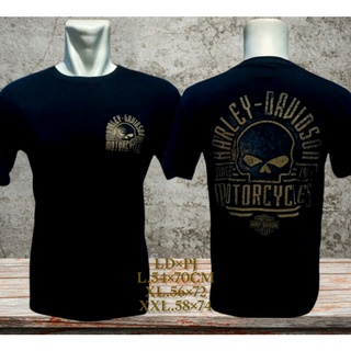 เสื้อยืด พิมพ์ลายหัวกะโหลก Harley DAVIDSON Bikers สําหรับผู้ชาย