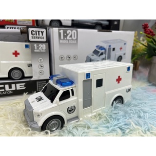 🌈ของเล่น ของเล่นเด็ก รถพยาบาลเด็กเล่น Ambulance Car รถUN รถพยาบาล รถพยาบาล1:20 รถหมอ หมอเด็ก no.WY67C