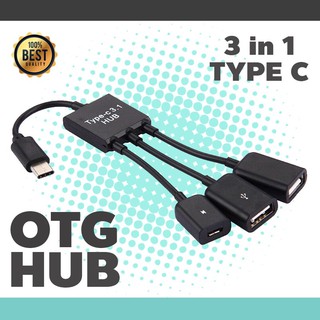 Type C Cable 3 in 1 USB C Type C OTG Host Cable Hub Cord Adapter Connector Splitter