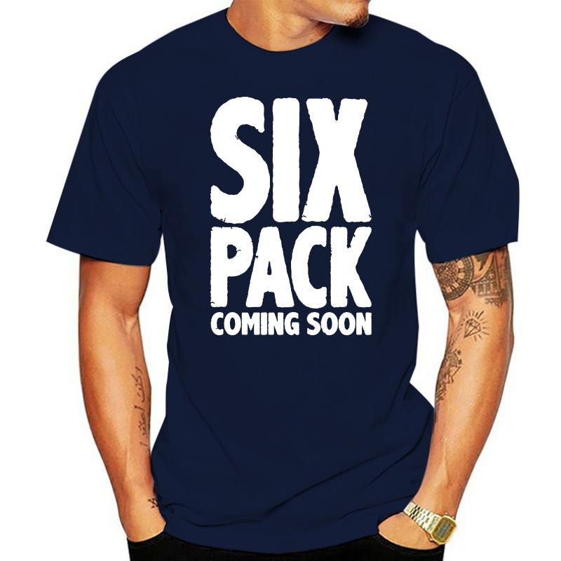 Letter Design เสื้อยืดสําหรับผู้ชาย Six Pack Next Man สีทึบผ้าฝ้ายปกติคุณภาพดีที่สุด