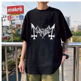 เสื้อยืดผ้าฝ้ายพิมพ์ลายขายดี เสื้อยืดลําลอง แขนสั้น พิมพ์ลาย Mayhem Unsiex คุณภาพสูง สําหรับผู้ชาย