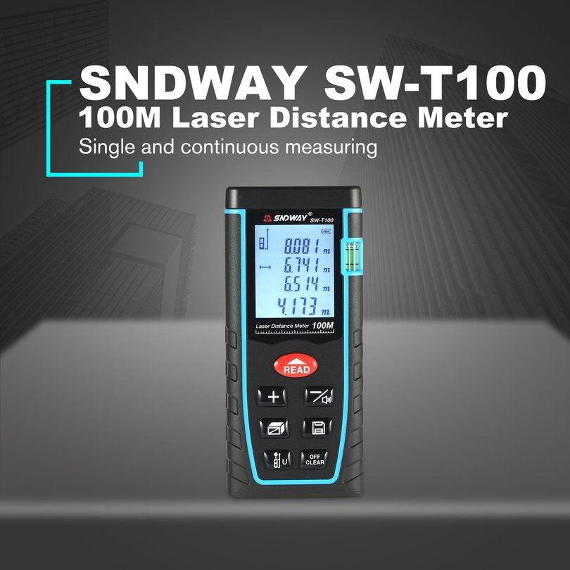 ✕【2020】SNDWAY Handheld 100M Laser Distance Meter Range Finder Measure Diastimeter