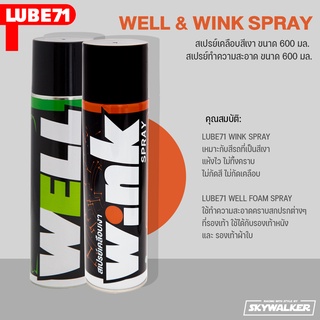 LUBE71 WELL &amp; WINK สเปรย์โฟมทำความสะอาดภายในหมวกกันน็อค/สเปรย์เคลือบสีเงา