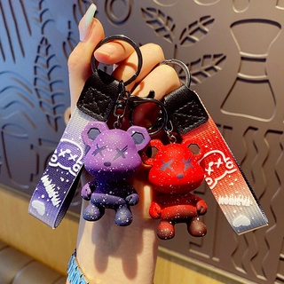 Creative Acrylic Chameleon Bear Keychain Cartoon Cute Car Key Chain Bag Pendant