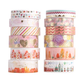 12 ชิ้น / แพ็ค รูปแบบสดใหม่ เทปวาชิ เทปกาว DIY สมุด สติกเกอร์ ฉลาก เทปกาว