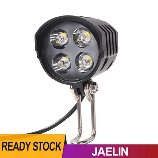 Jae ไฟหน้าจักรยานไฟฟ้า LED 4 ดวง 12W กันน้ํา พร้อมแตร สําหรับขับขี่