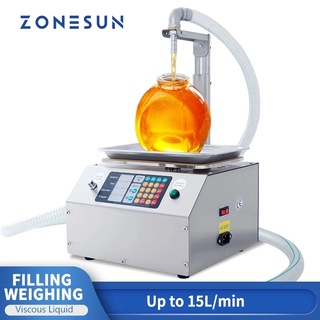 Zonesun ZS-GPGT1C เครื่องบรรจุและชั่งน้ําหนัก กึ่งอัตโนมัติ สําหรับเครื่องปั๊มน้ําผึ้ง 3.5 กก./นาที