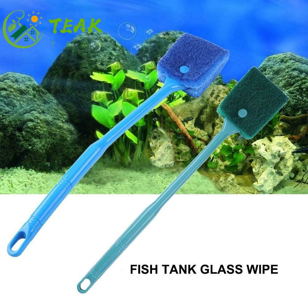 TEAK Lengthen Fish Tank Brush Fish Tank Brush Doublesided Long Handle