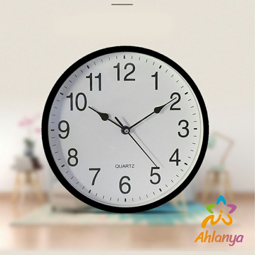 Ahlanya นาฬิกาแขวนทรงกลม นาฬิกาเดินเงียบ  เรียบง่ายและมีสไตล์  wall clock