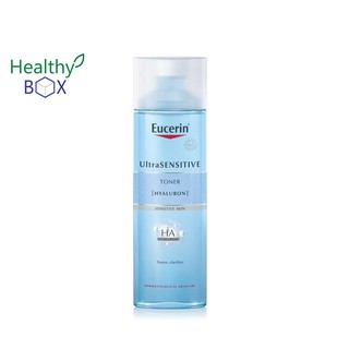 EUCERIN Ultra Sensitive Hyaluron Toner 200 ml. เช็ดทำความสะอาดผิวหน้า สำหรับทุกสภาพผิว ผิวบอบบาง แพ้ง่าย (V)