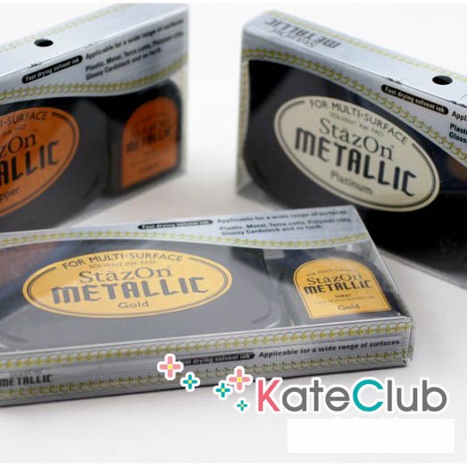 หมึก StazOn Metallic หมึกกันน้ำ ปั๊มพลาสติก ภาพถ่าย