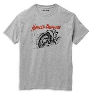 เสื้อยืดผู้ชายสีเทาลิขสิทธิ์แท้จาก Harley Davidson 96527-22VM