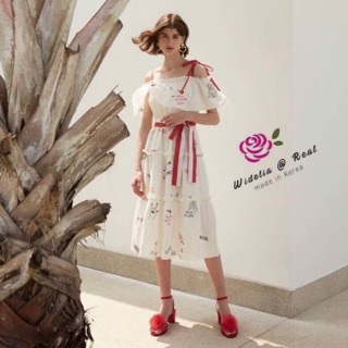 Widelia@real เดรสเปิดไหล่สีขาว sz.M (Used)