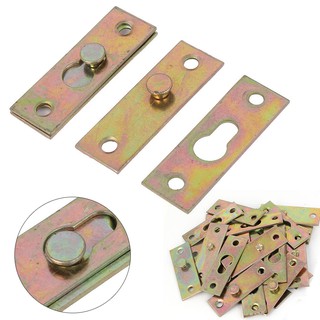 4pcs Brass Tone Furniture Wood Bed Rail Bracket Fittings Hook Plate Connector